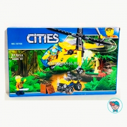 Конструктор Bela Cities 10709 Грузовой вертолет исследователей джунглей (Аналог City 60158) 216 деталей