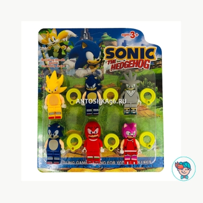 Набор фигурок Соник / Фигурки Sonic Лего совместимые / Набор человечков 6 штук с аксессуарами