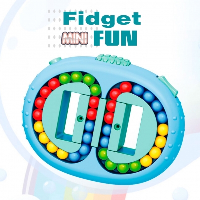 Головоломка Fidget fun mini / Кубик головоломка / Двухсторонняя игрушка для пальцев IQ Ball голубая