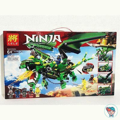 Конструктор Lele Ninja 31157 Зеленый дракон трансформер (Аналог Ninja) 660 деталей
