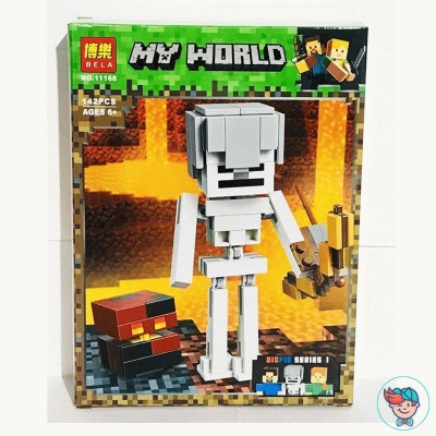 Конструктор Bela My World 11168 Скелет с кубом магмы (Аналог Minecraft 21150) 142 деталей