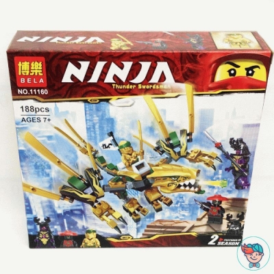 Конструктор Bela Ninja 11160 Золотой Дракон (Аналог Ninjago 70666) 188 деталей