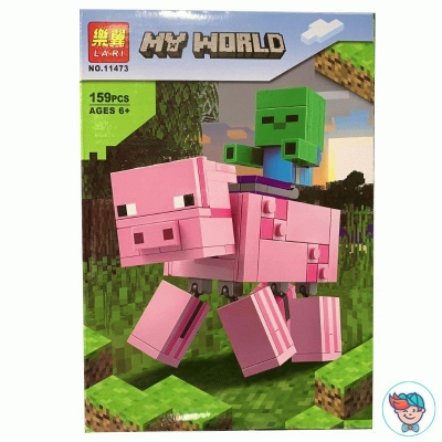 Конструктор Lari My World 11473 Свинья и Зомби-ребенок (Аналог Minecraft 21157) 159 деталей