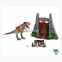 Конструктор Lari Dinosaur World 11338 Парк Юрского периода: ярость Ти-Рекса (Аналог 75936) 3156 деталей