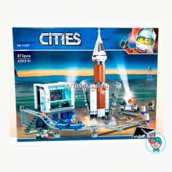 Конструктор Lari Cities 11387 Ракета для запуска в далекий космос и пульт управления запуском (Аналог City 60228) 873 деталей