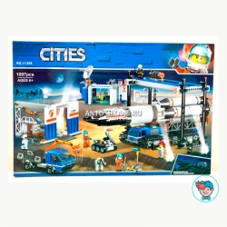 Конструктор Lari Cities 11388 Площадка для сборки и транспорт для перевозки ракеты (Аналог City 60229) 1097 деталей