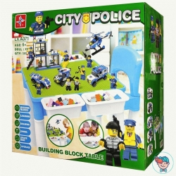 Набор 3 в 1 City Police LXA371 (игровой стол, стул, конструктор)
