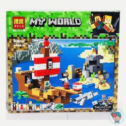 Конструктор Bela My World 11170 Приключения на пиратском корабле (Аналог Minecraft 21152) 404 деталей